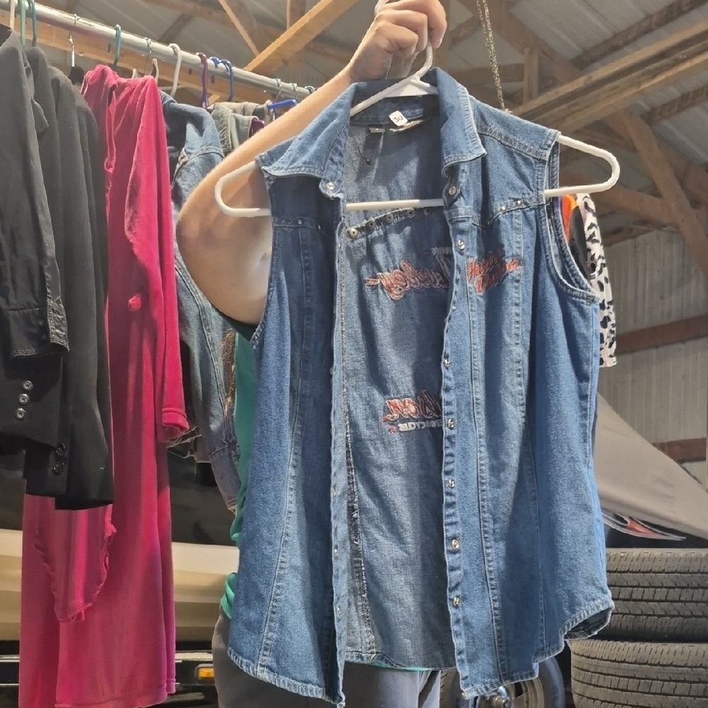 Sleeveless Denim Vest Top